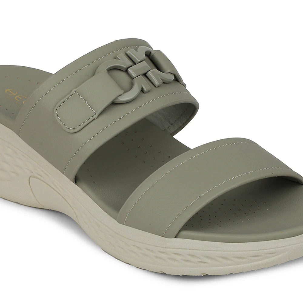 Healers Light Grey Wedge Heel Sandal For Women ZQ-FD-50 By Liberty - Image 5