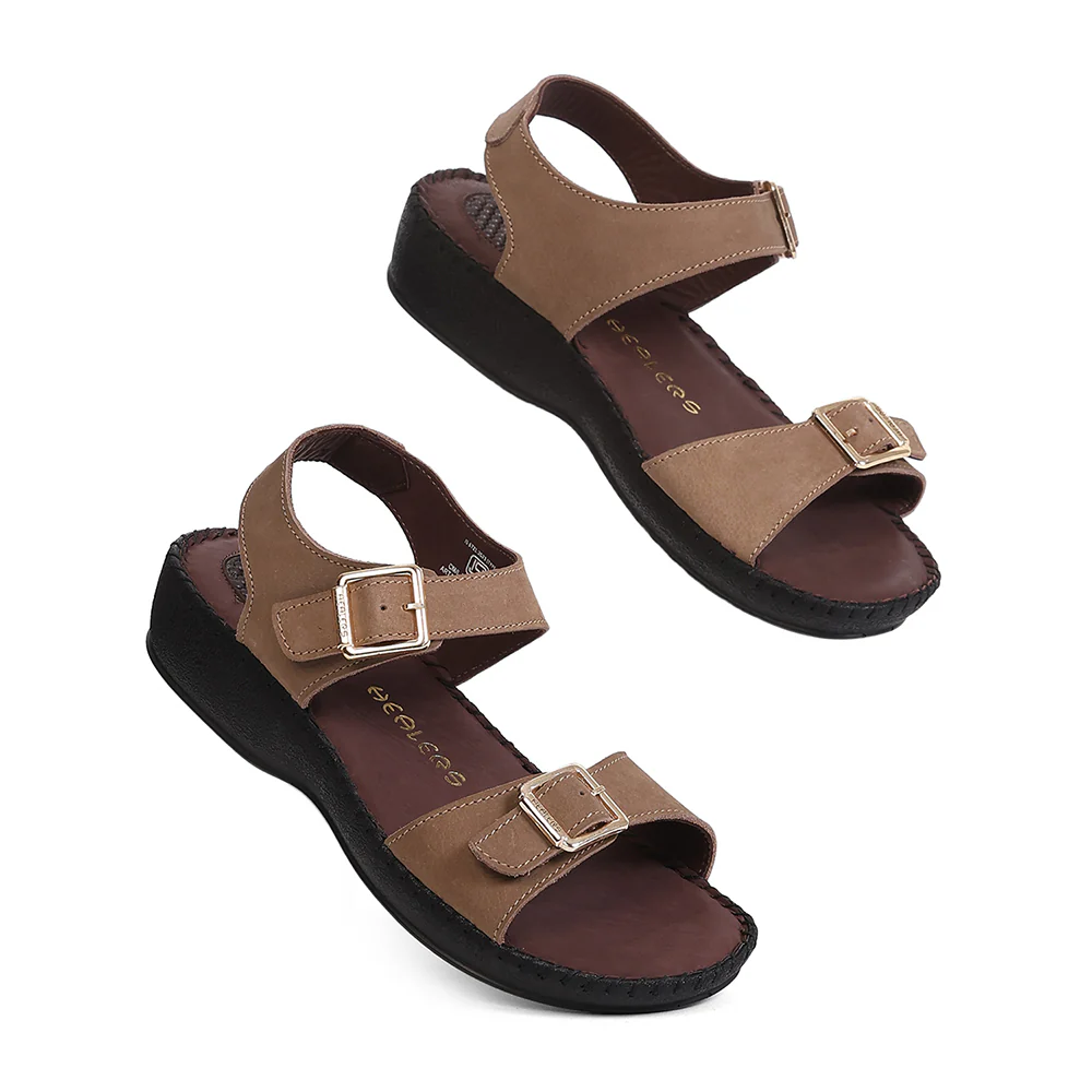 Healers MDG-4 Brown Casual Flat Sandals for Women by Liberty - Image 7