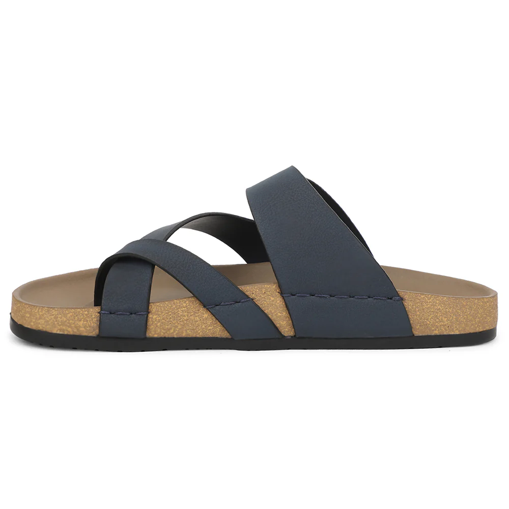 Healers Navy Blue Casual Slipper For Men AOL-6 By Liberty - Image 3