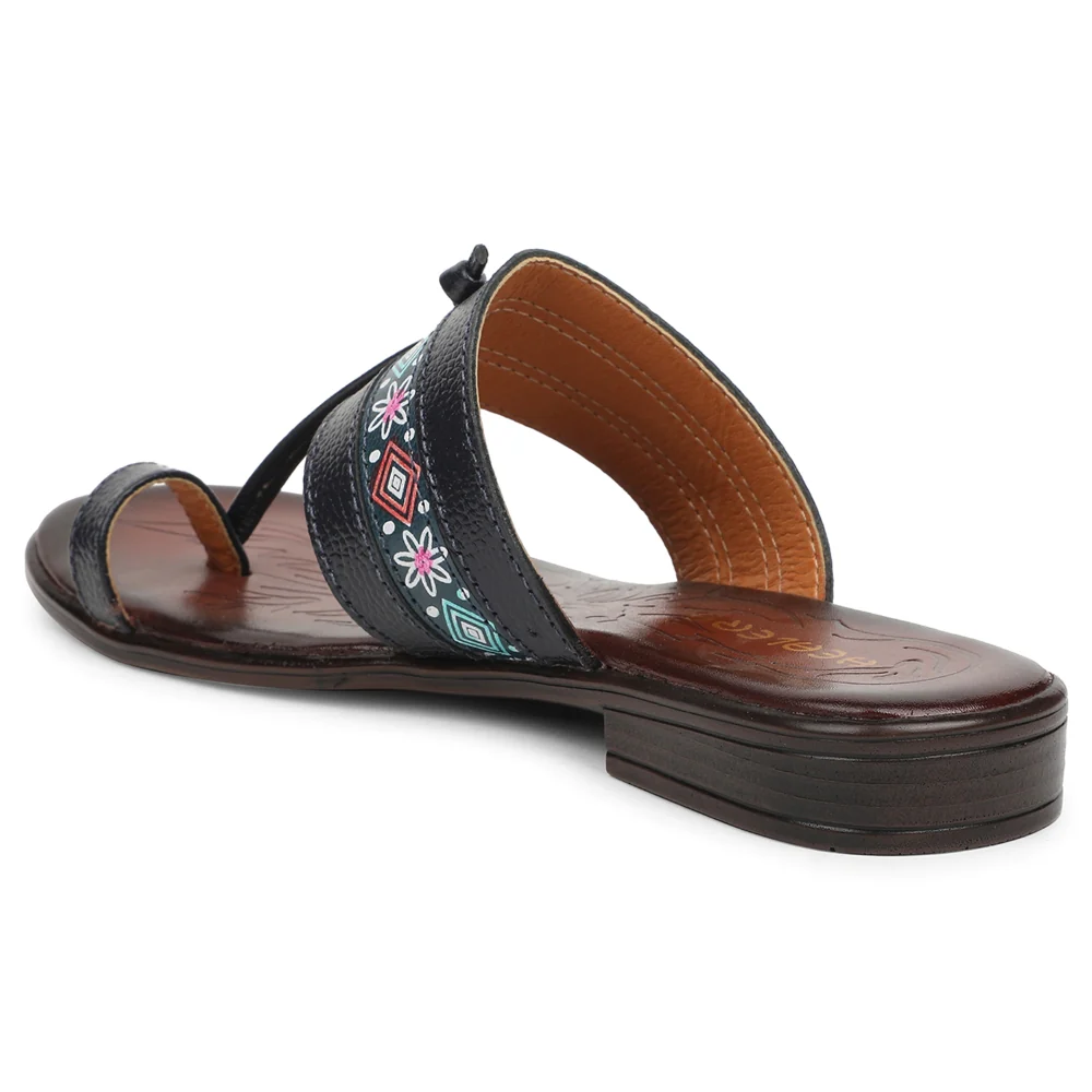 Healers Navy Blue Casual Slipper For Women TLO-106 By Liberty - Image 5