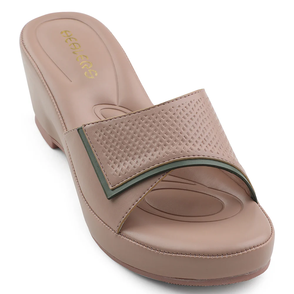 Healers Peach Wedge Heel Sandal For Women LNF-7 By Liberty