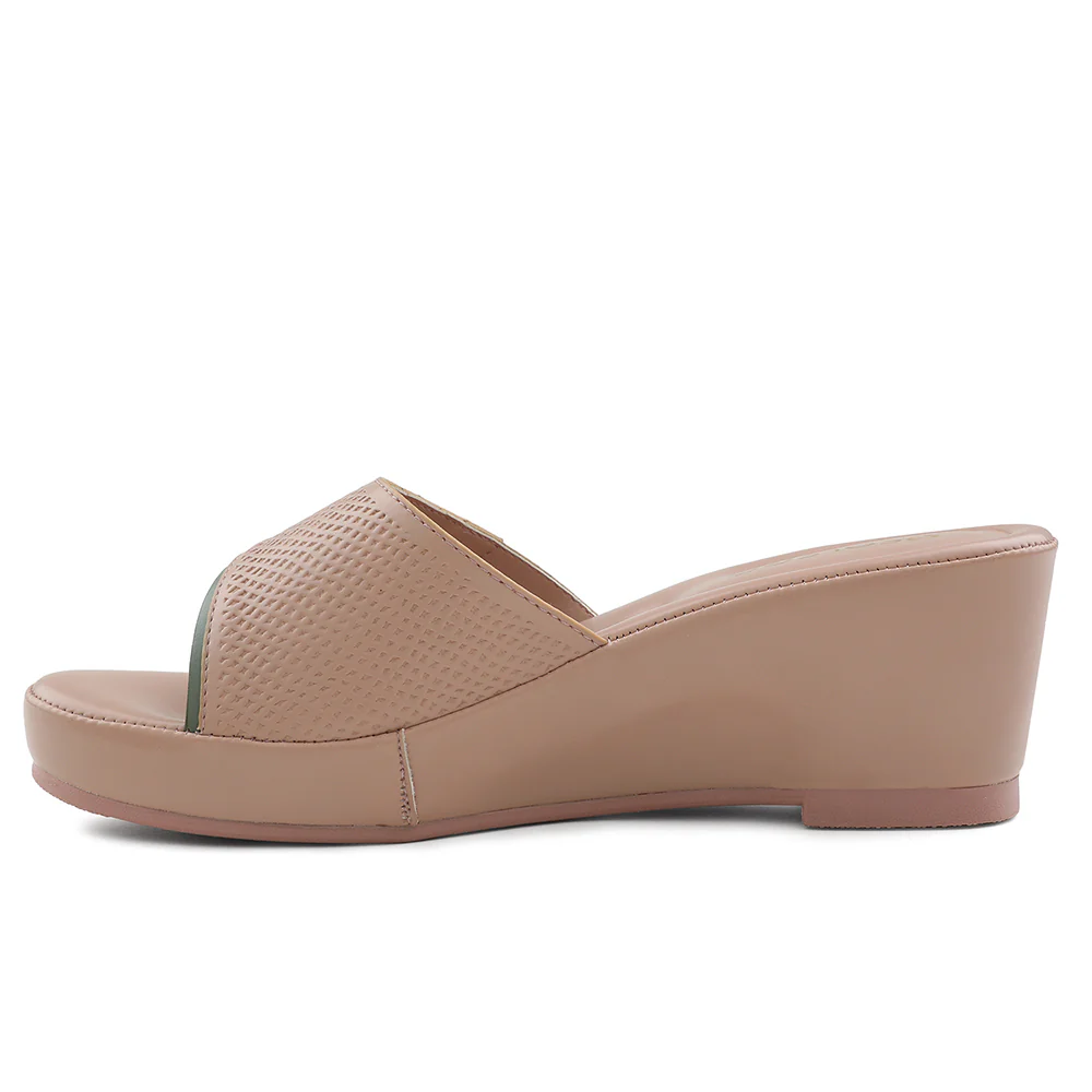Healers Peach Wedge Heel Sandal For Women LNF-7 By Liberty - Image 3