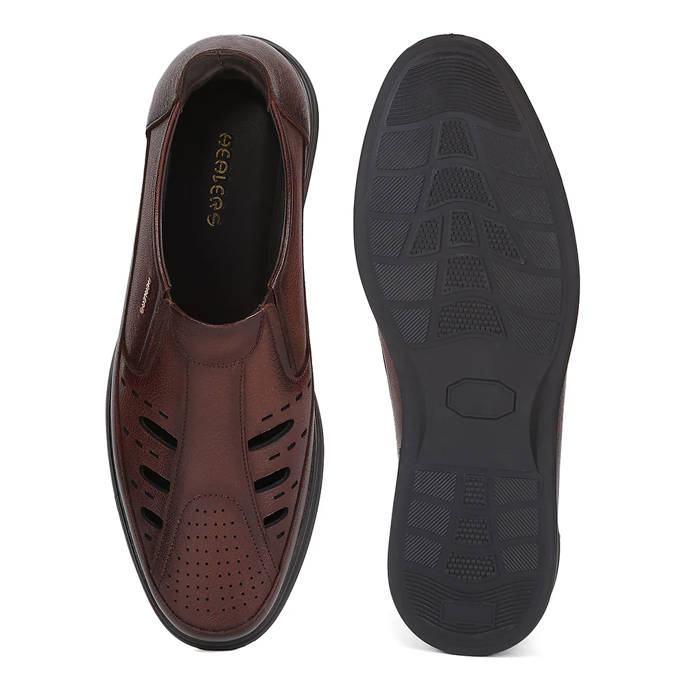 Healers RSL-5 Tan Formal Non Lacing Slip-on Shoes for Men by Liberty - Image 4