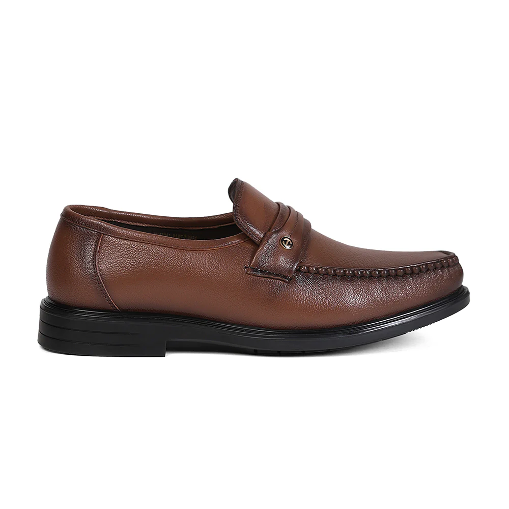 Healers SCL-11 Brown Formal Non Lacing Loafer Shoes for Men by Liberty - Image 2