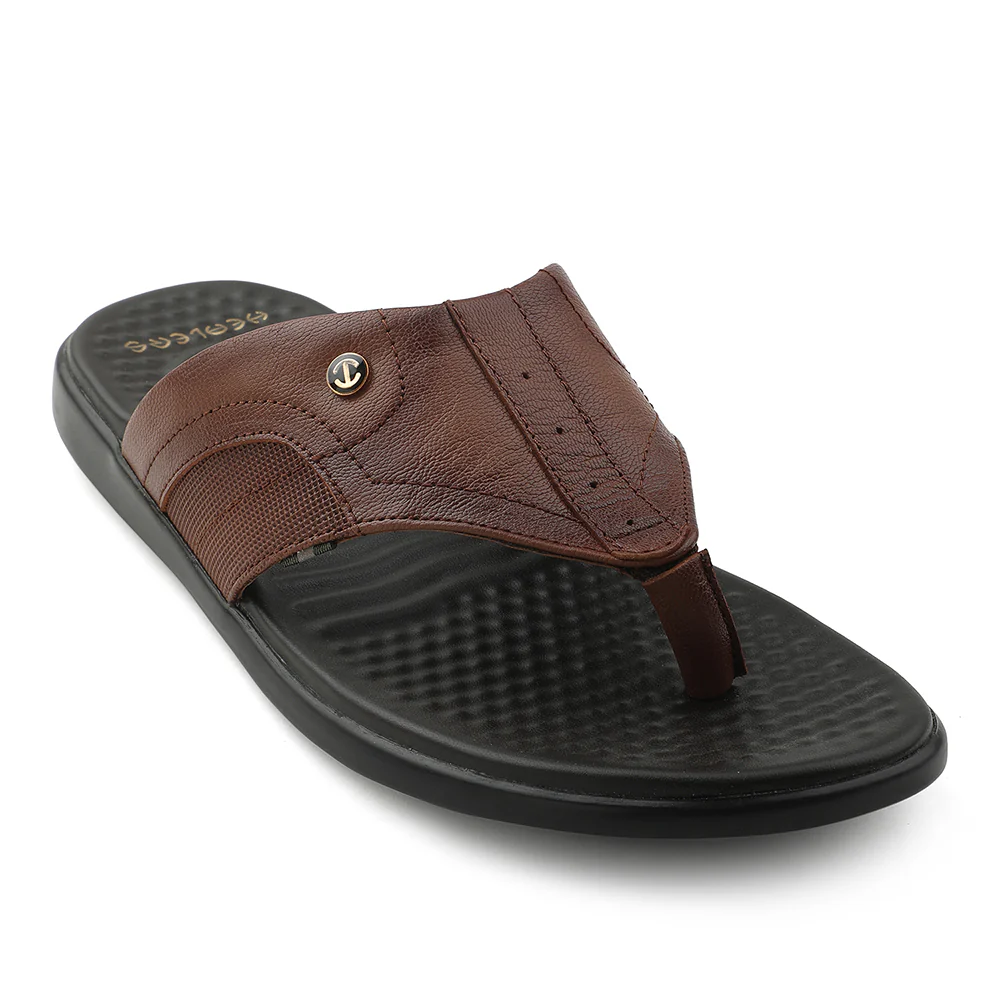 Healers Tan Casual Slipper For Men RELIEF-1 By Liberty