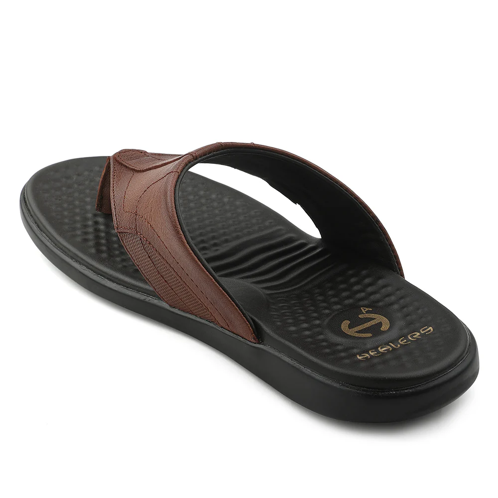 Healers Tan Casual Slipper For Men RELIEF-1 By Liberty - Image 4