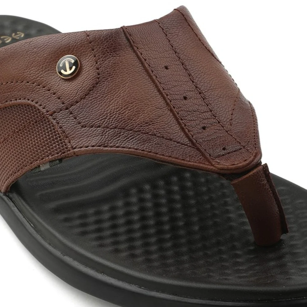 Healers Tan Casual Slipper For Men RELIEF-1 By Liberty - Image 5
