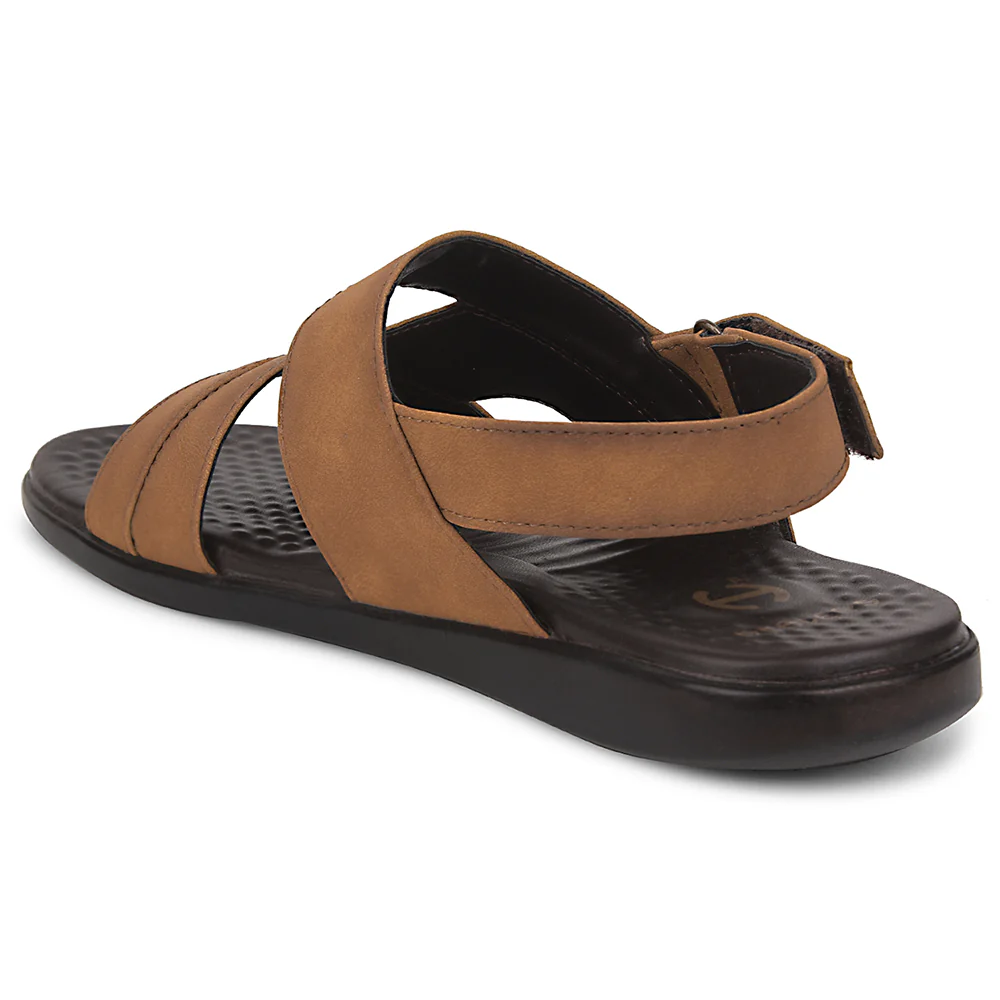 Healers Tan Formal Sandal For Men SOFTER-1 By Liberty - Image 4
