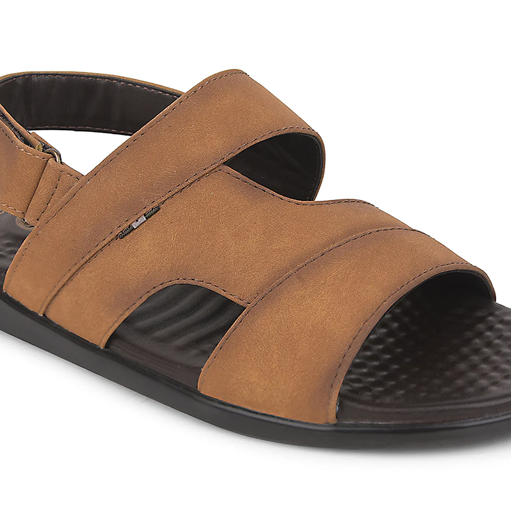 Healers Tan Formal Sandal For Men SOFTER-1 By Liberty - Image 5
