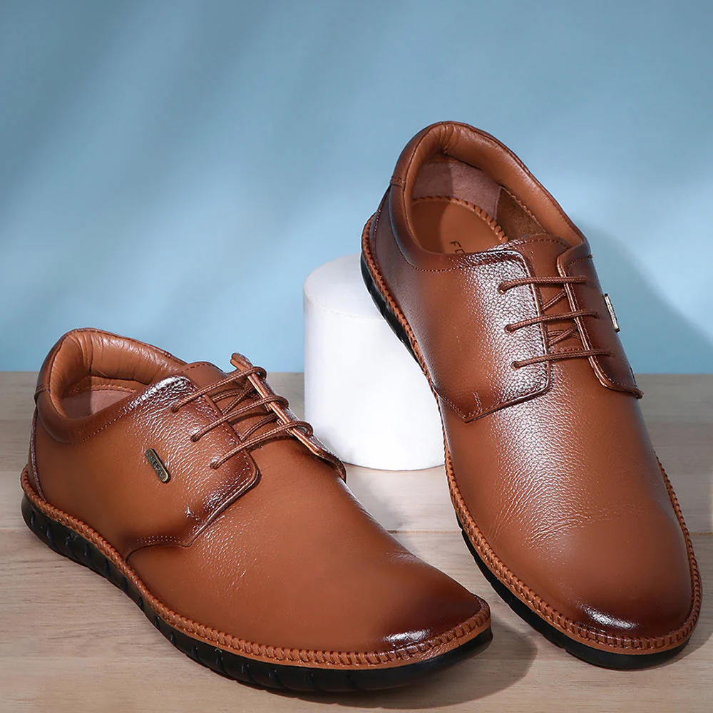 Healers Tan Formal Lace Up Shoes For Men BRL-10 By Liberty - Image 4