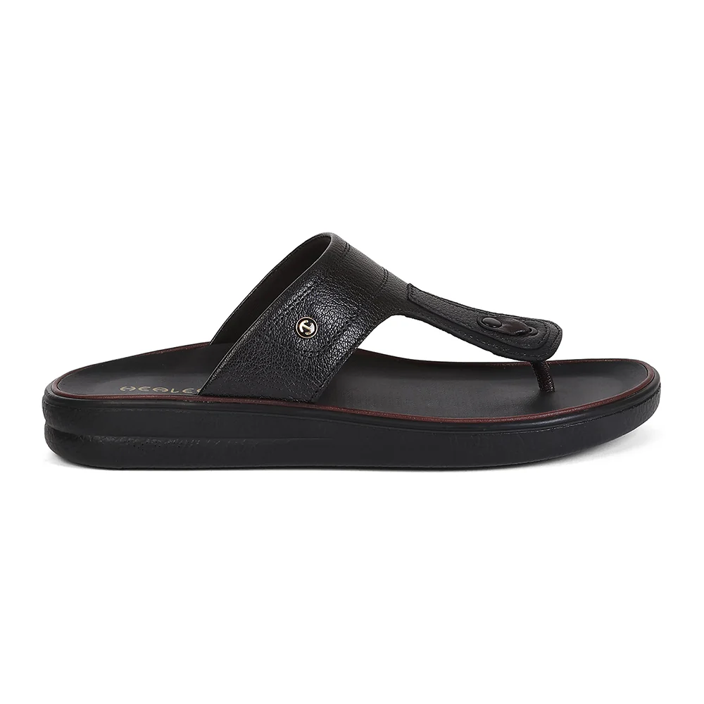 Healers VAL-15 Black Casual Slip-on Slippers for Men by Liberty - Image 2