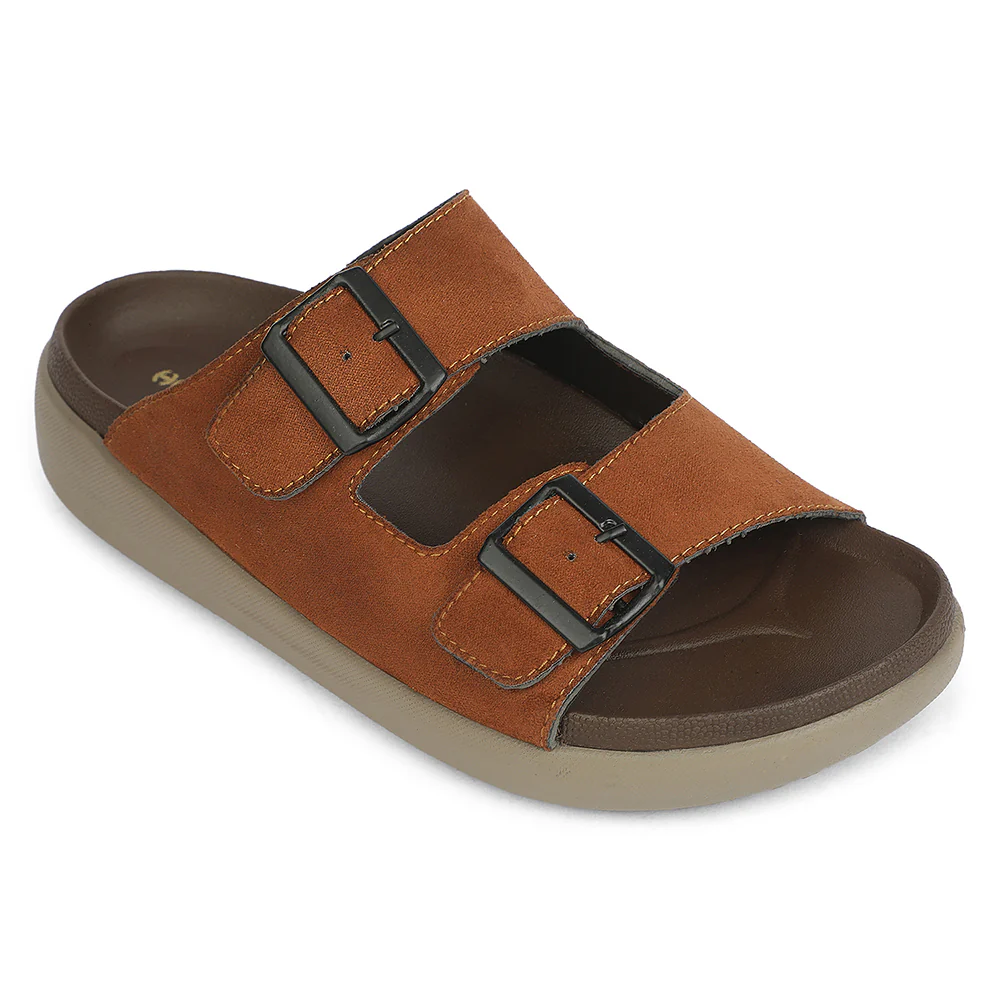Healers VAL-36E Tan Casual Slip on Slipper For Men By Liberty