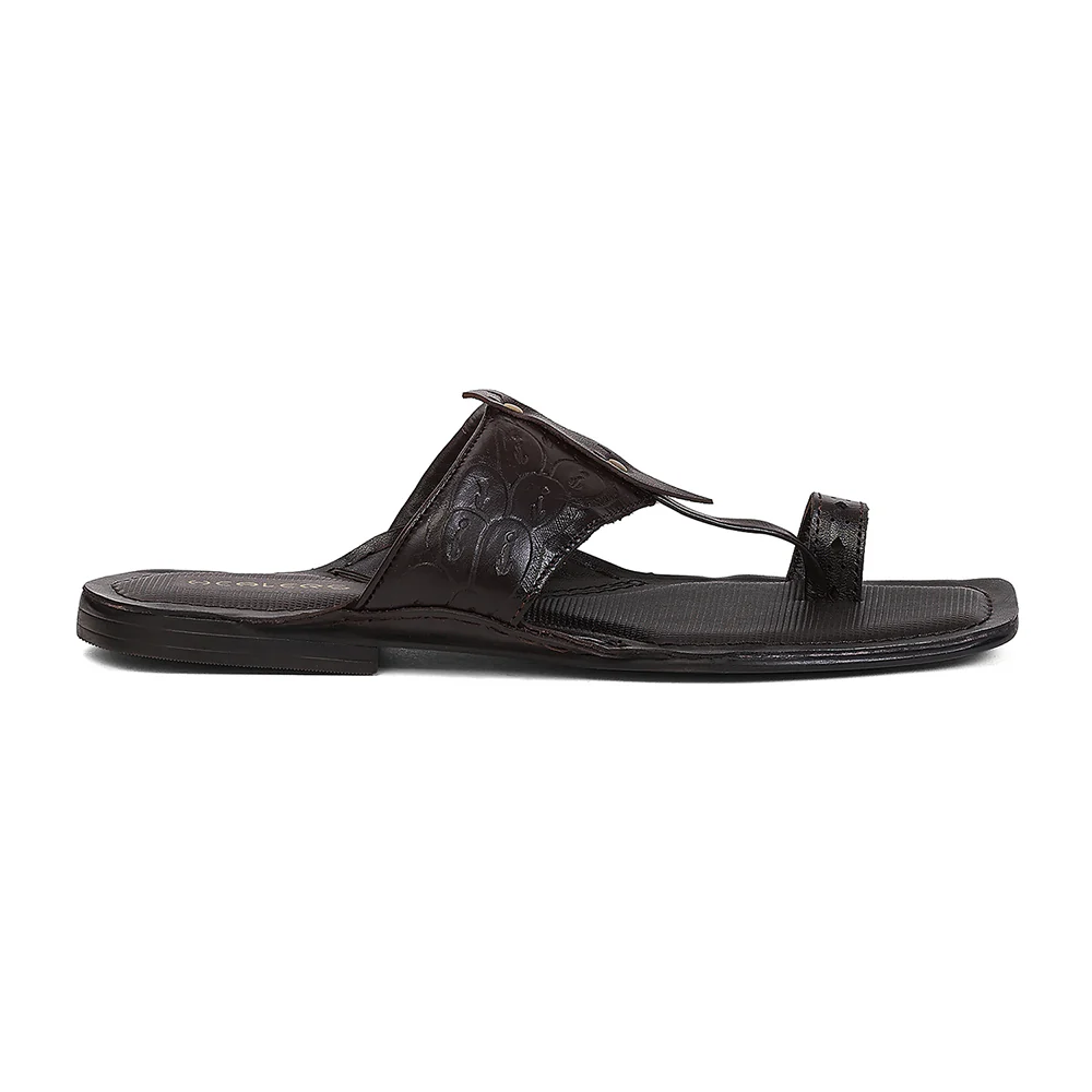 Healers VAL-7 Brown Casual Slip-on Slippers for Men by Liberty - Image 2