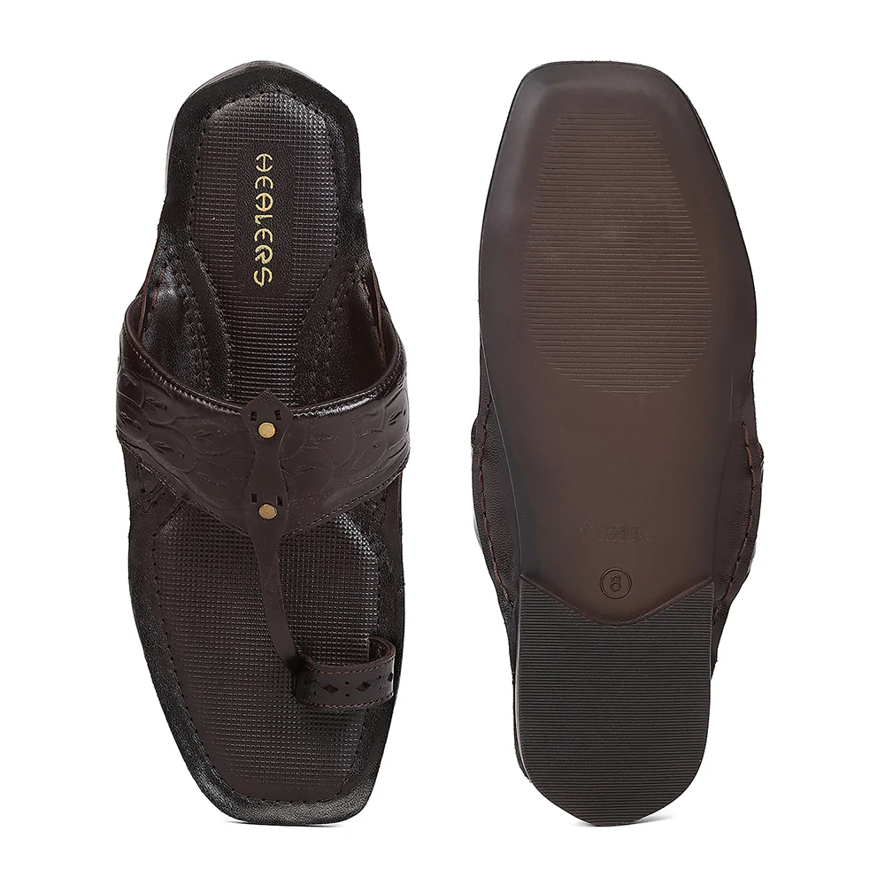 Healers VAL-7 Brown Casual Slip-on Slippers for Men by Liberty - Image 4