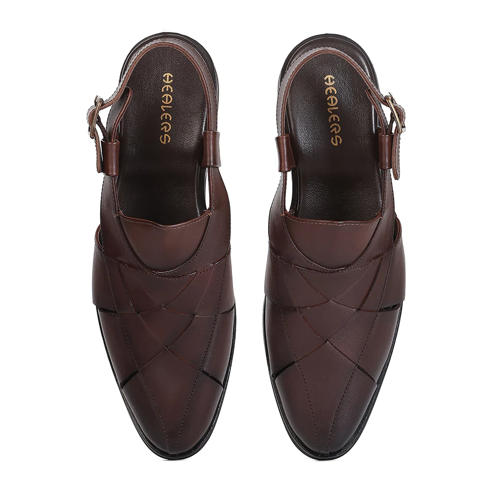 Healers VAL-8 Brown Formal Flat Sandals for Men by Liberty - Image 6