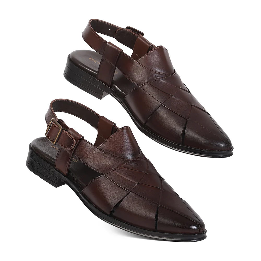 Healers VAL-8 Brown Formal Flat Sandals for Men by Liberty - Image 7