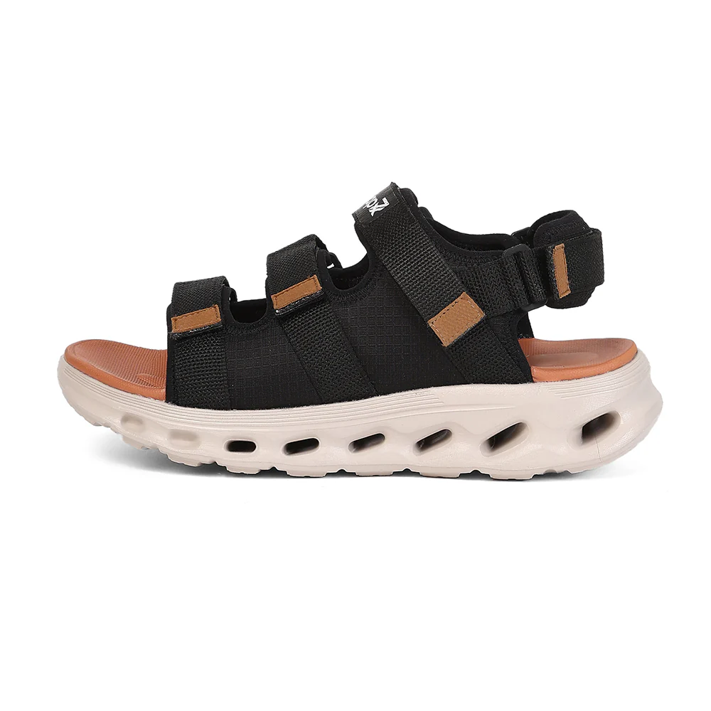 Leap7X AIRFLOW-S2 Black Casual Velcro Sandals for Men by Liberty - Image 5