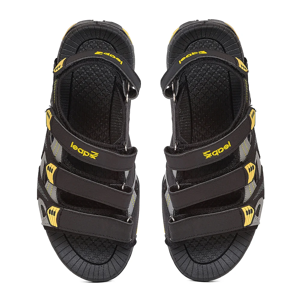 Leap7X ALBERT-1 Black Sports Velcro Sandals for Men by Liberty - Image 6