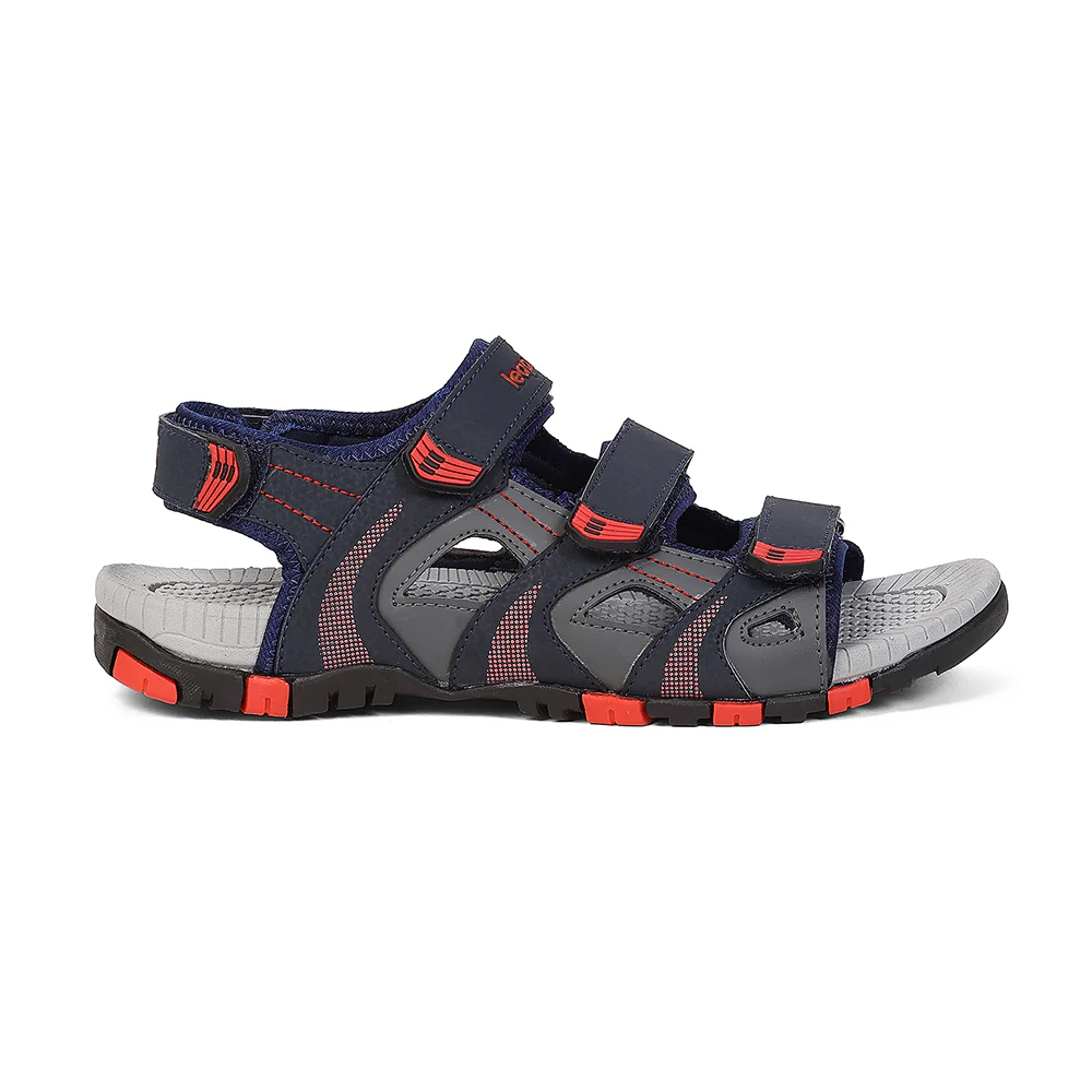 Leap7X ALBERT-1 Navy Blue Sports Velcro Sandals for Men by Liberty - Image 2