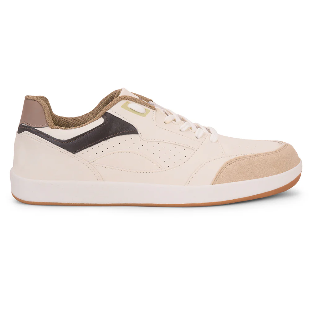 Leap7x Beige Casual Lacing Sneakers For Men CLASTO-1E By Liberty - Image 2