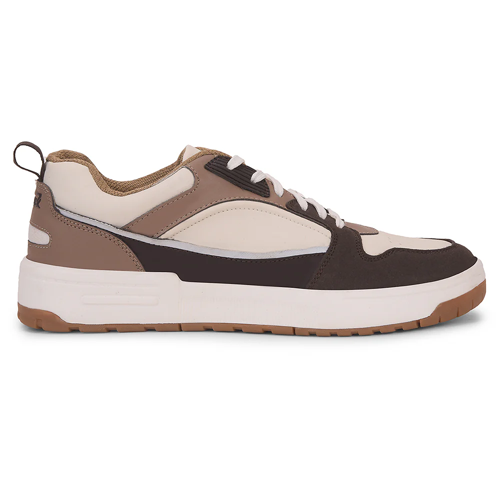 Leap7x Beige Casual Lacing Sneakers For Men LAPON-1E By Liberty - Image 2