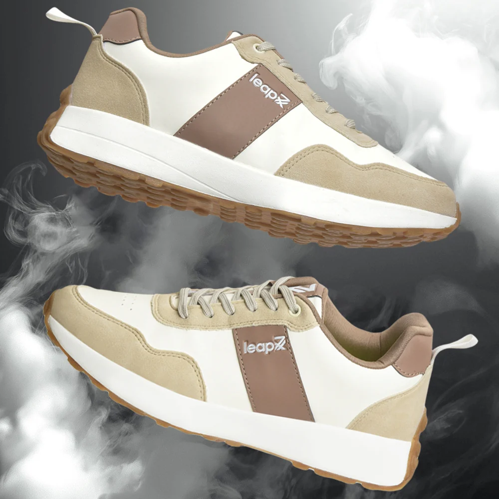 Leap7x Beige Casual Sneakers For Men FRONX-2E By Liberty - Image 4