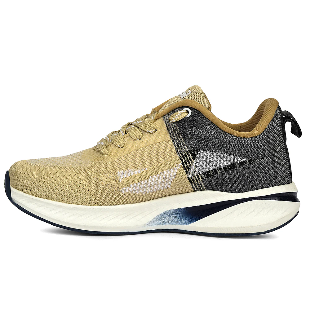 Leap7x Beige Sports Lacing Running Shoes For Men GHD-22 By Liberty - Image 3