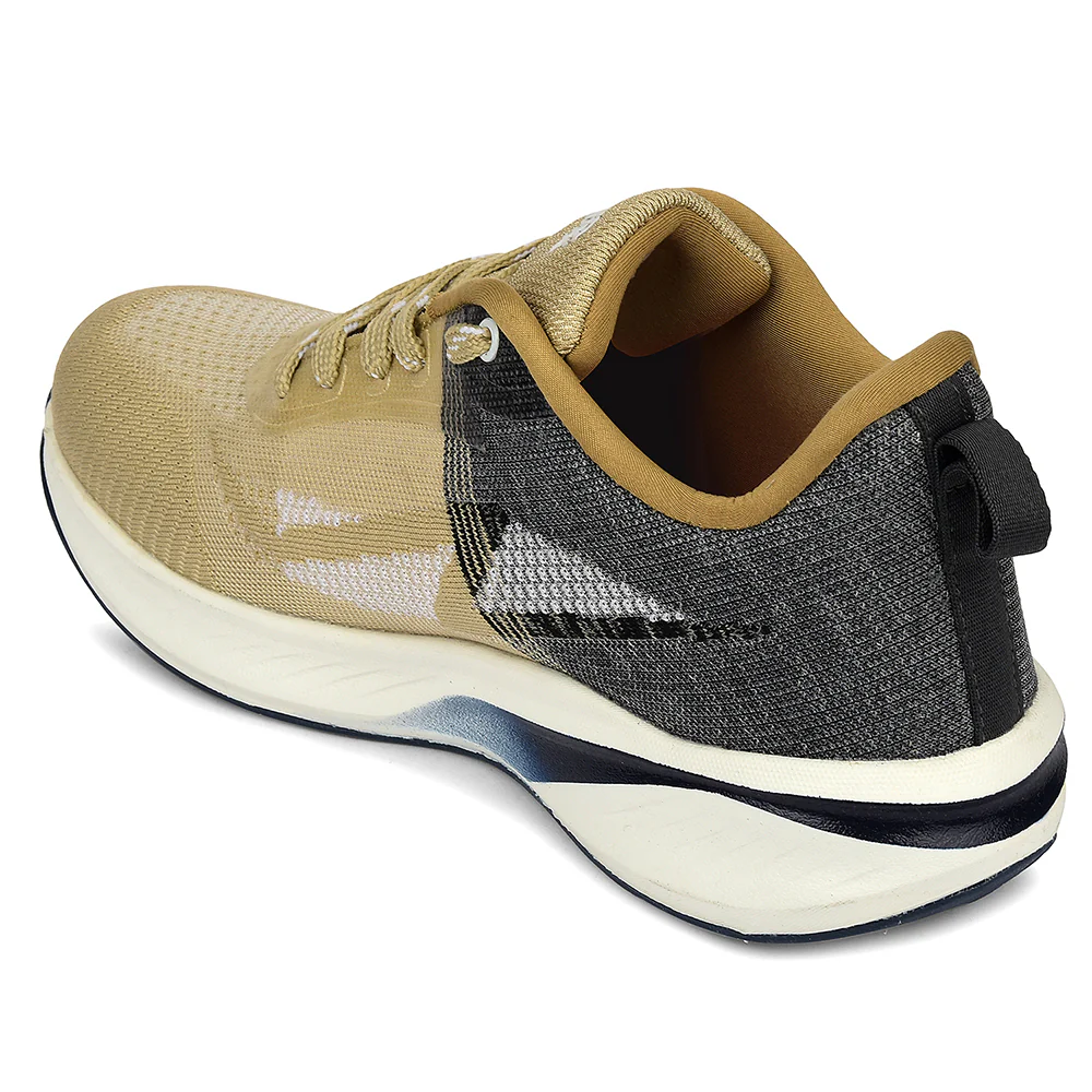 Leap7x Beige Sports Lacing Running Shoes For Men GHD-22 By Liberty - Image 5
