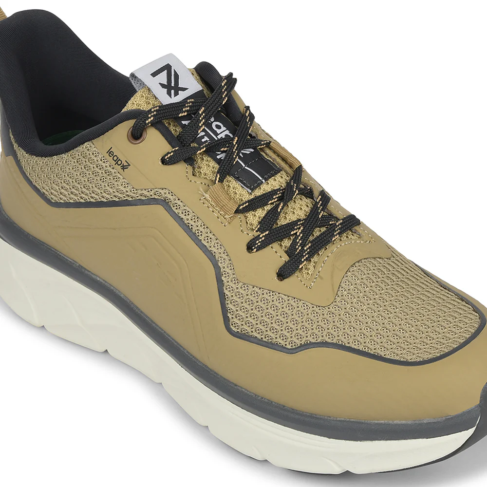 Leap7x Beige Sports Lacing Running Shoes For Men MANILA By Liberty - Image 4
