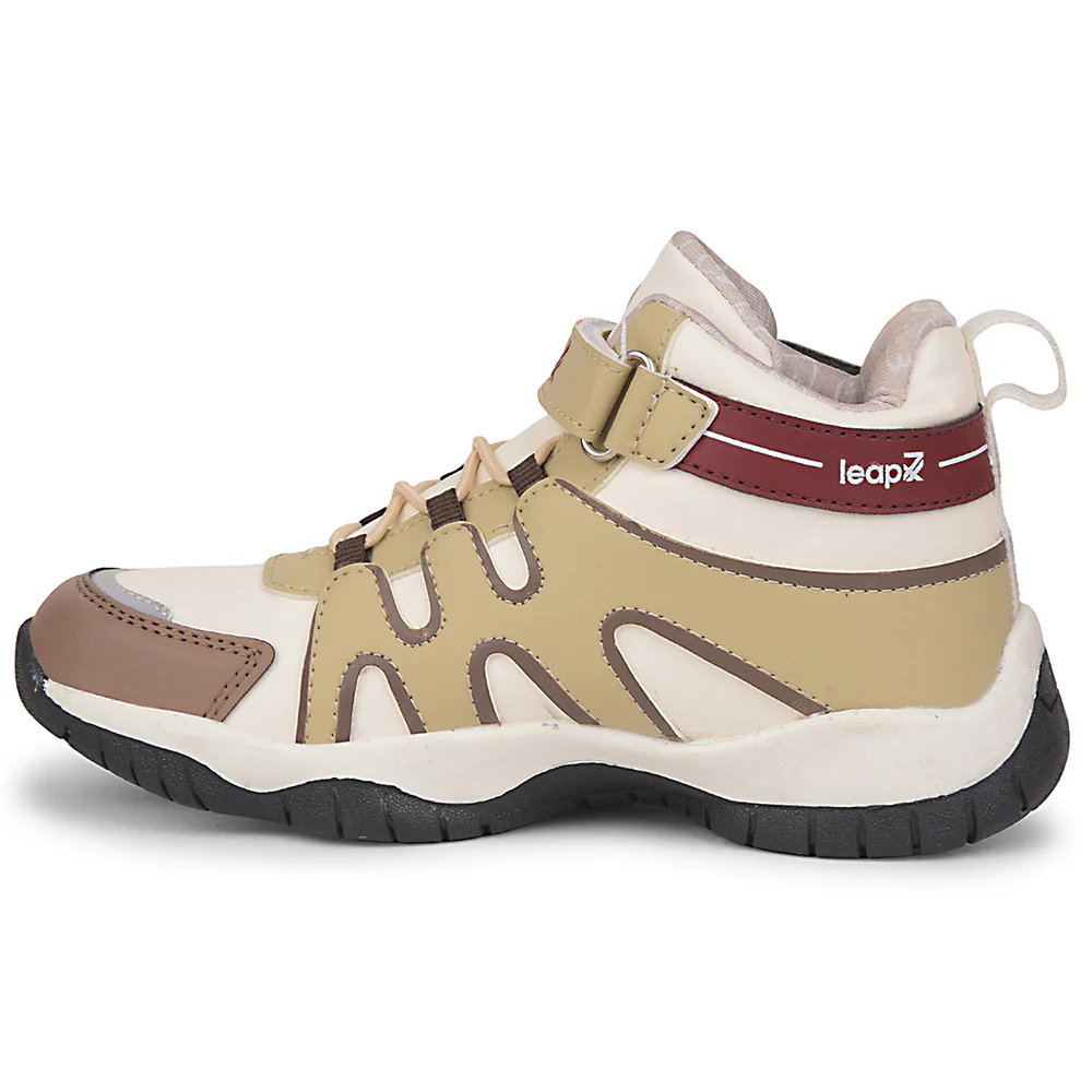 Leap7x Beige Sports Non Lacing Walking Shoes For Kids CANON-1V By Liberty - Image 3