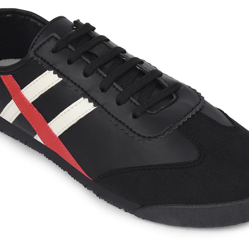 Leap7x Black Casual Lacing Sneakers For Men DECIAN-3E By Liberty - Image 4