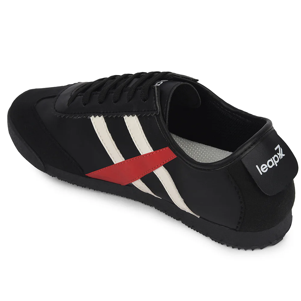Leap7x Black Casual Lacing Sneakers For Men DECIAN-3E By Liberty - Image 5