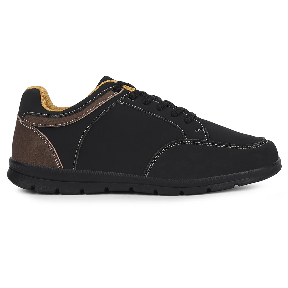 Leap7x Black Casual Lacing Sneakers For Men FRINKS-1E By Liberty - Image 2