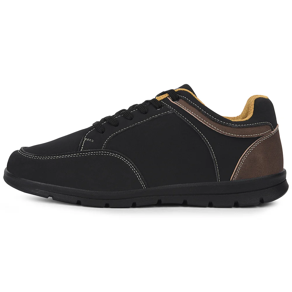 Leap7x Black Casual Lacing Sneakers For Men FRINKS-1E By Liberty - Image 3