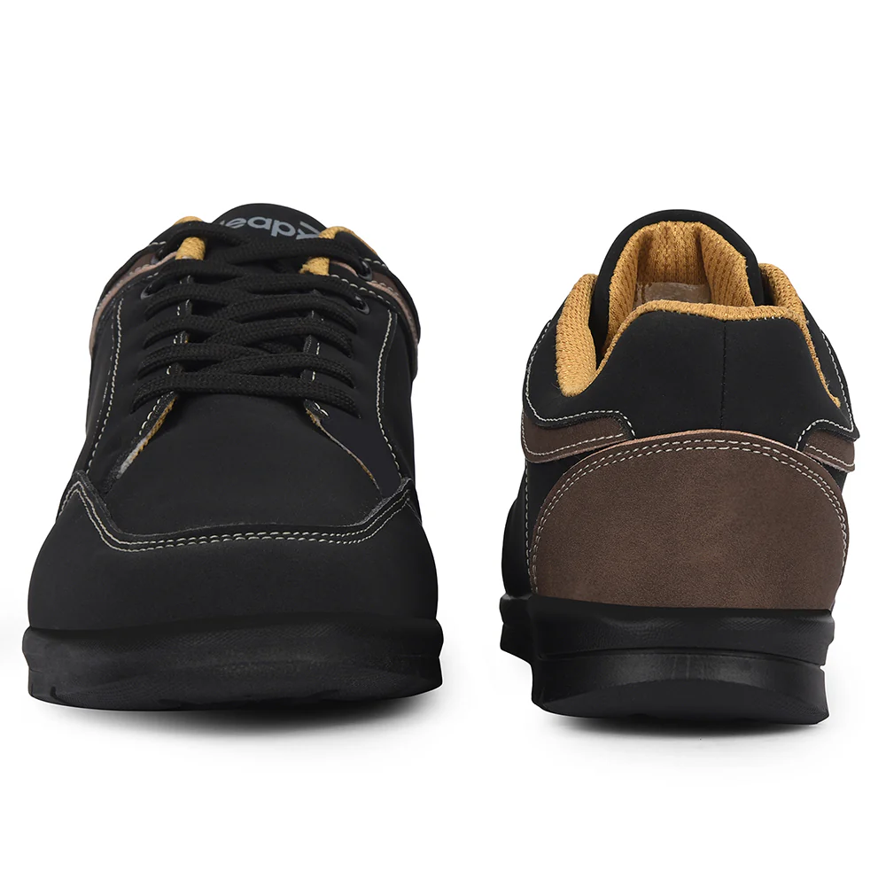 Leap7x Black Casual Lacing Sneakers For Men FRINKS-1E By Liberty - Image 6
