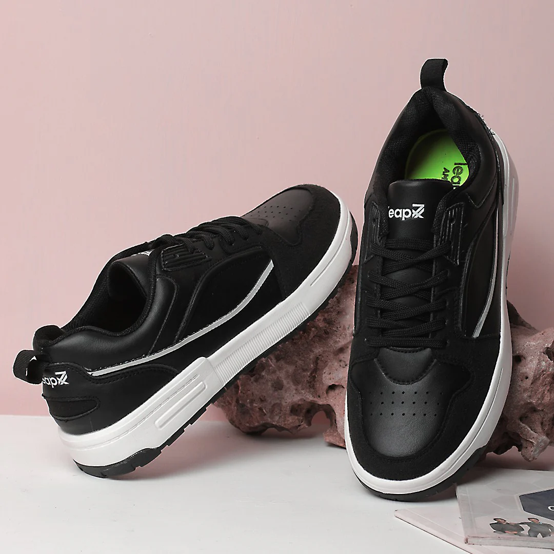 Leap7x Black Casual Lacing Sneakers For Men LAPON-1E By Liberty - Image 4