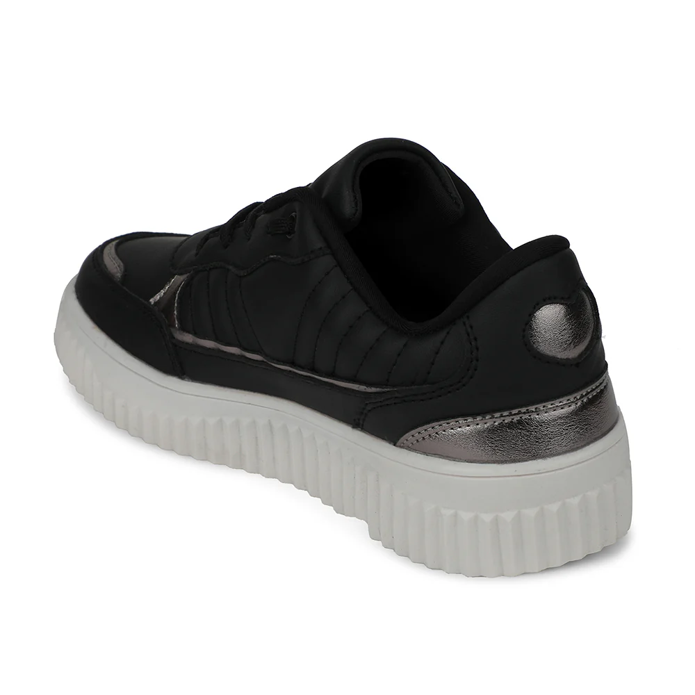 Leap7x Black Casual Sneakers For Women ELEGENT-1 By Liberty - Image 4