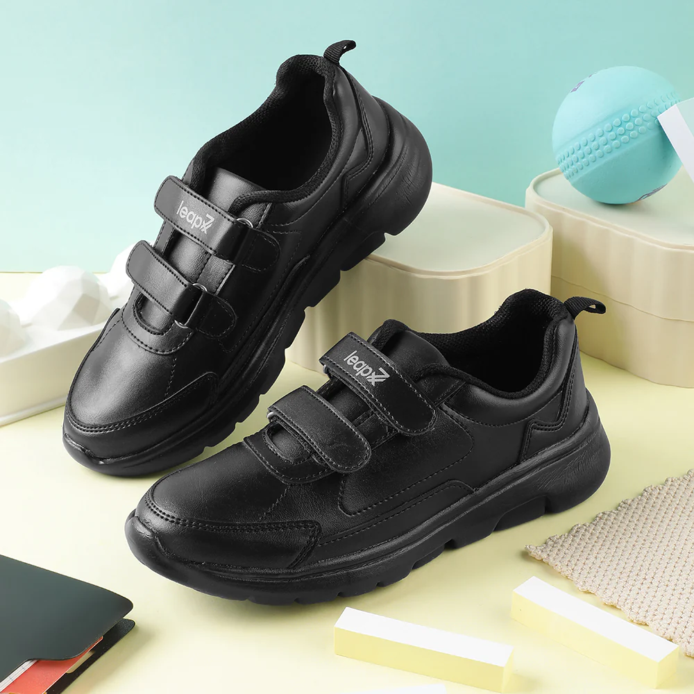 Leap7x Black Non Lacing Uniform School Shoes For Kids SCHLSTAR-V By Liberty - Image 4