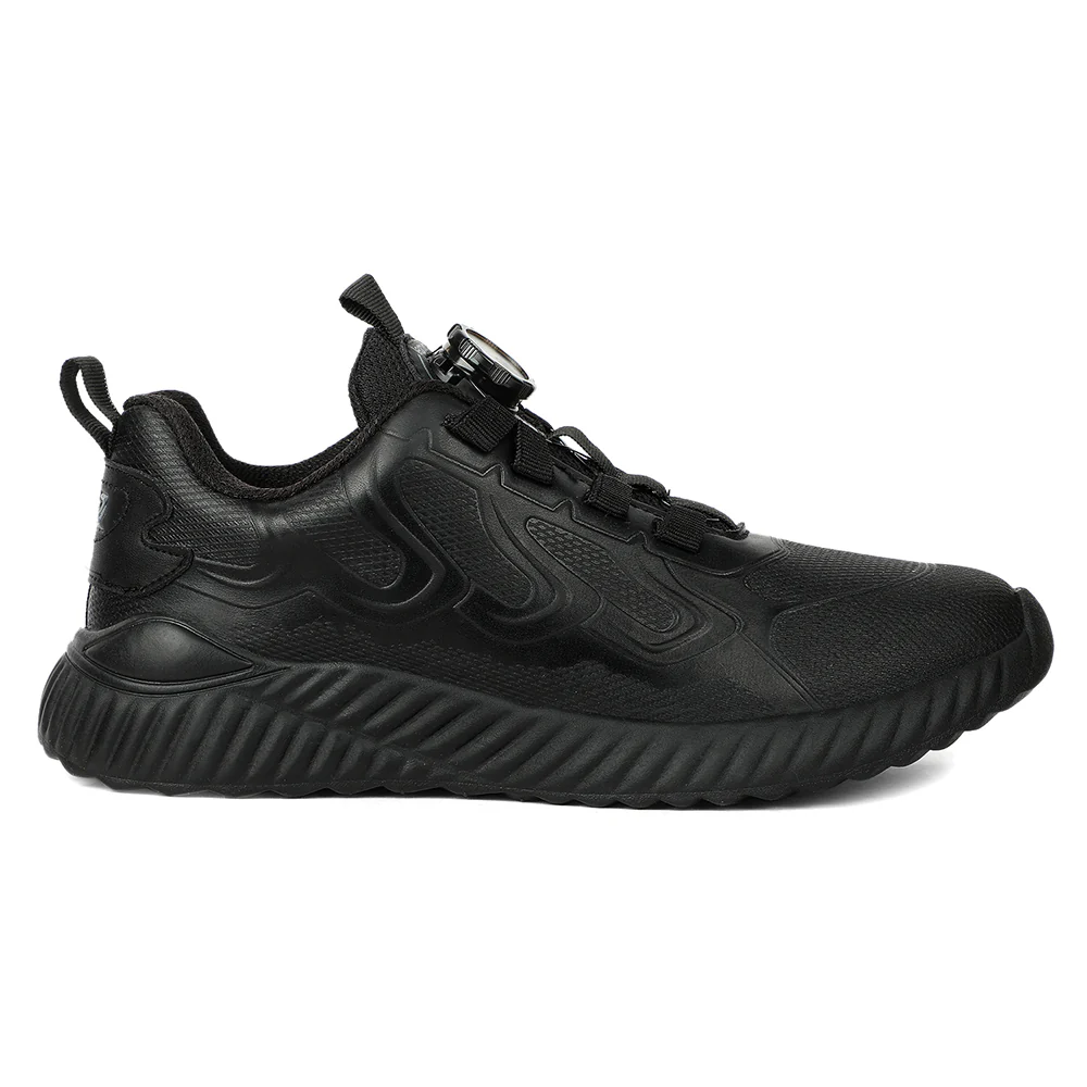 LEAP7X Black School Non Lacing Walking Shoes for Kids NITKID-20E by Liberty - Image 4