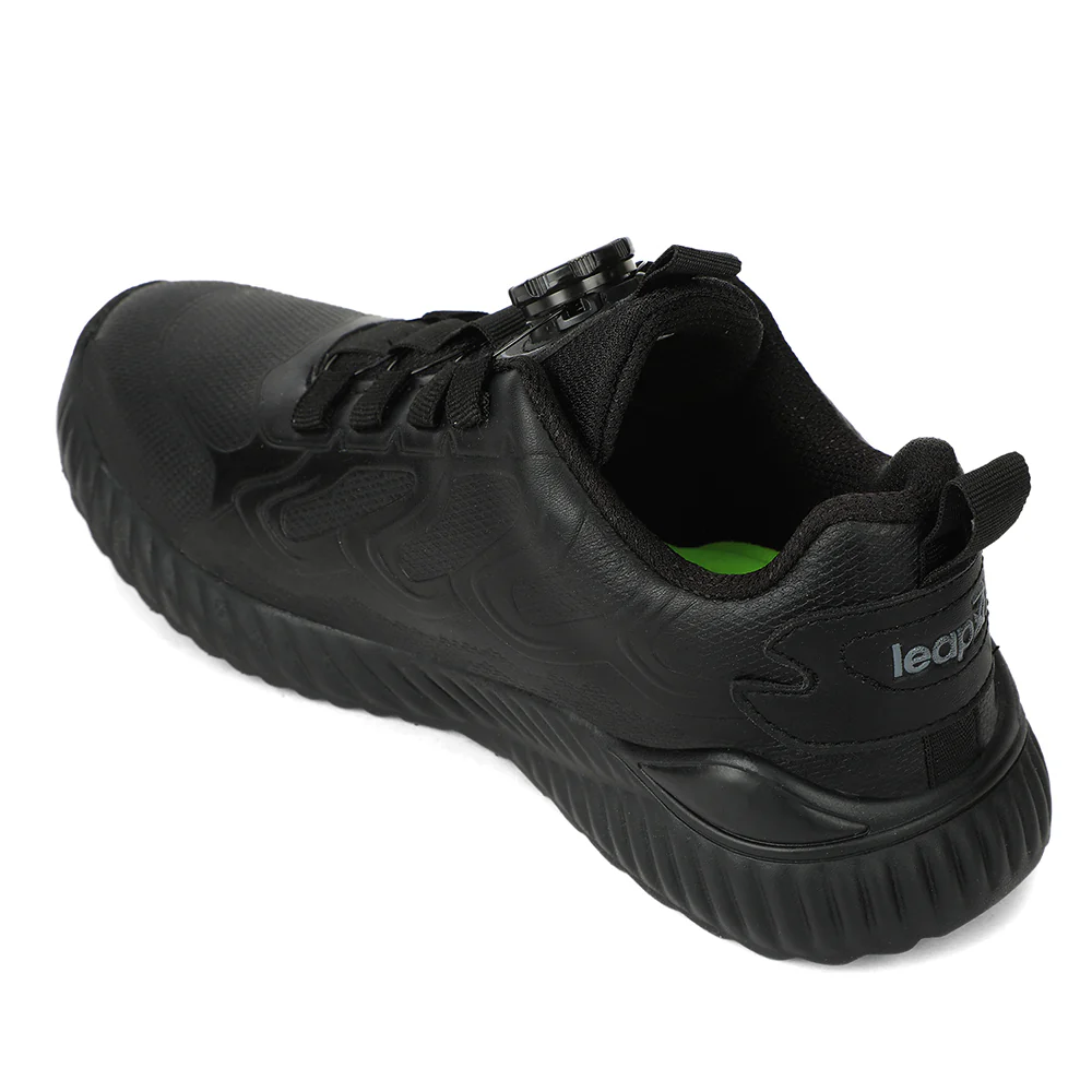 LEAP7X Black School Non Lacing Walking Shoes for Kids NITKID-20E by Liberty - Image 5