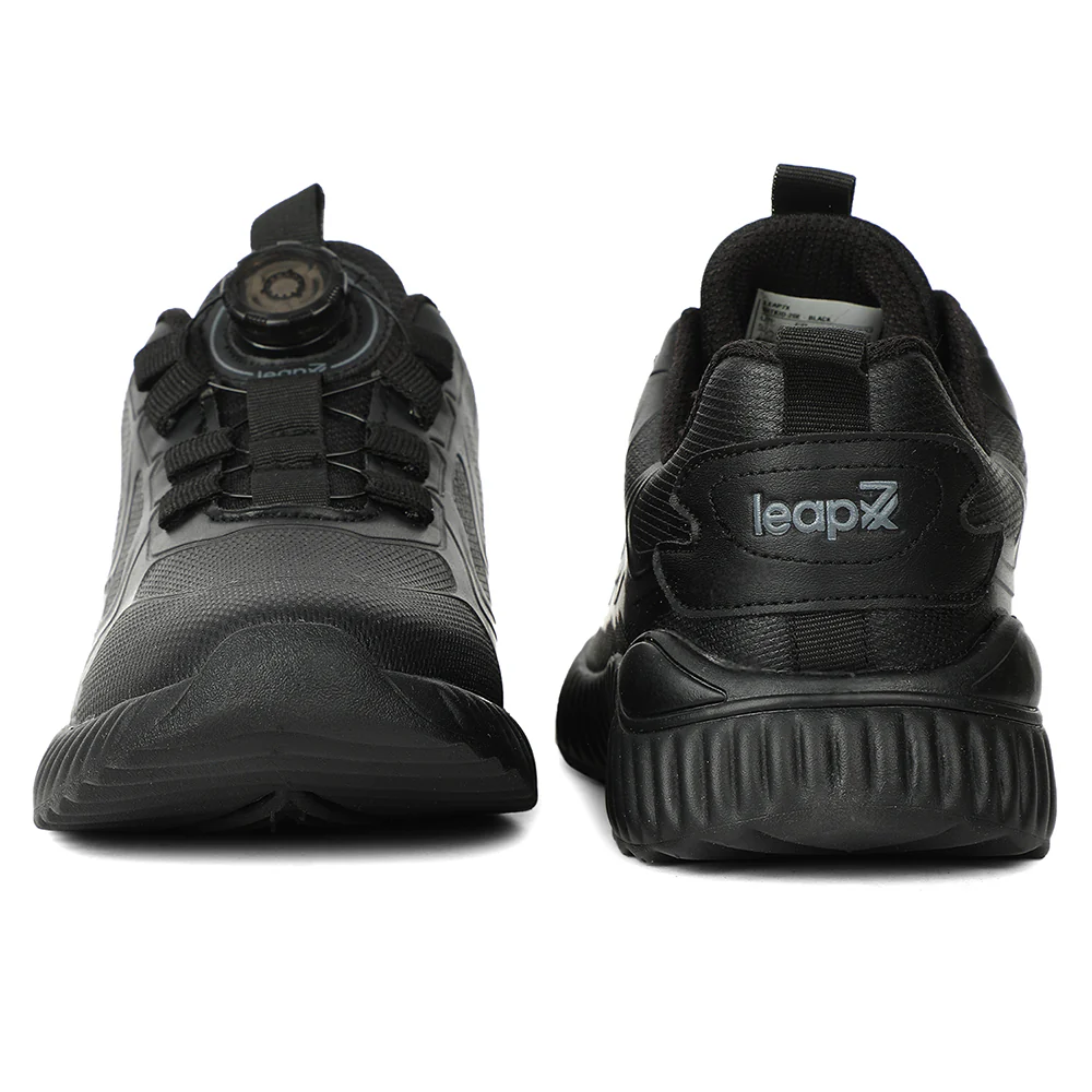 LEAP7X Black School Non Lacing Walking Shoes for Kids NITKID-20E by Liberty - Image 9