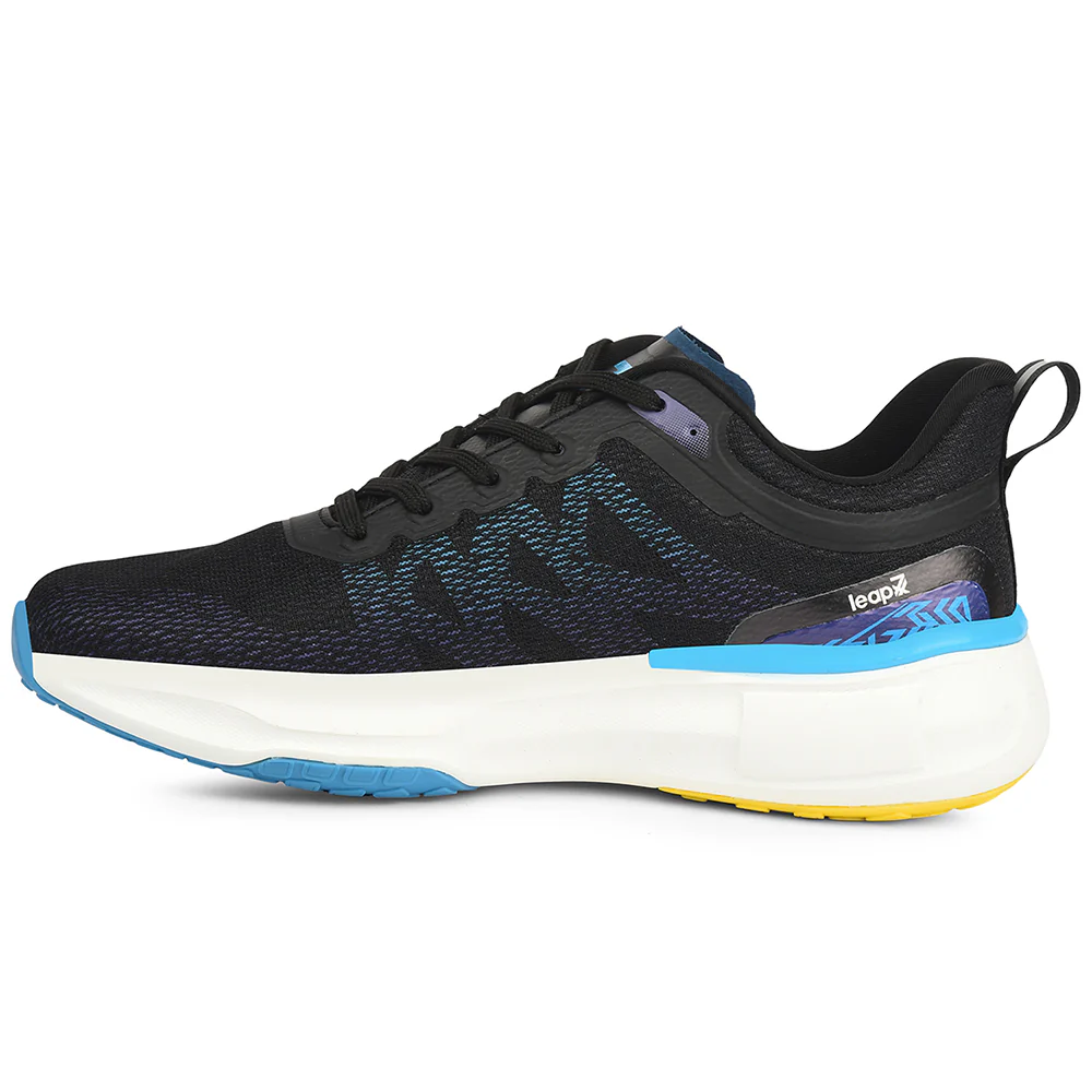 Leap7x Black Sports Lacing Running Shoes For Men BRAVE-1 By Liberty - Image 3