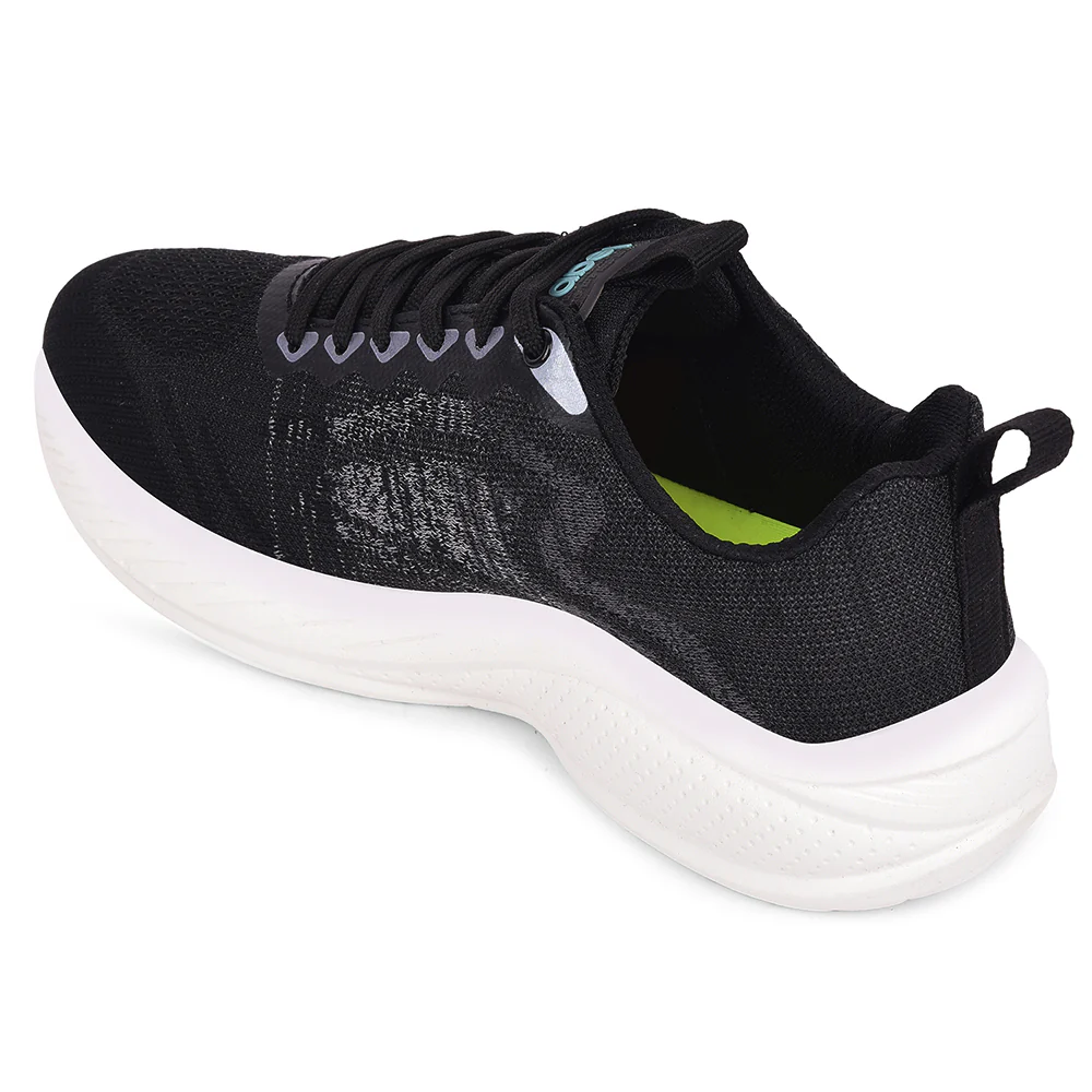 Leap7x Black Sports Lacing Running Shoes For Men DREPON-1E By Liberty - Image 6
