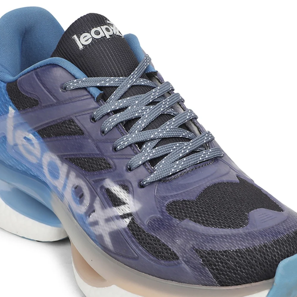 Leap7x Black Sports Lacing Running Shoes For Men RWM-01 By Liberty - Image 5