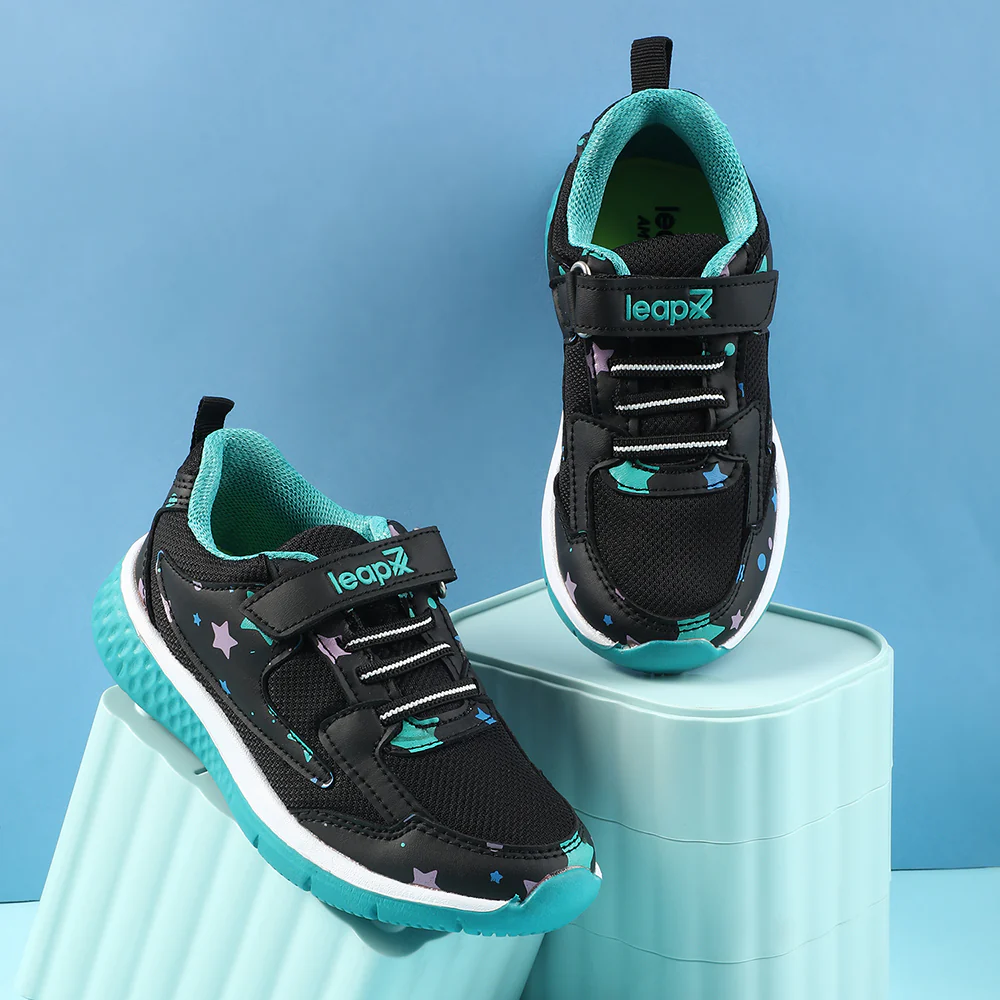Leap7x Black Sports Non Lacing Walking Shoes For Kids JAMIE-51V By Liberty - Image 4