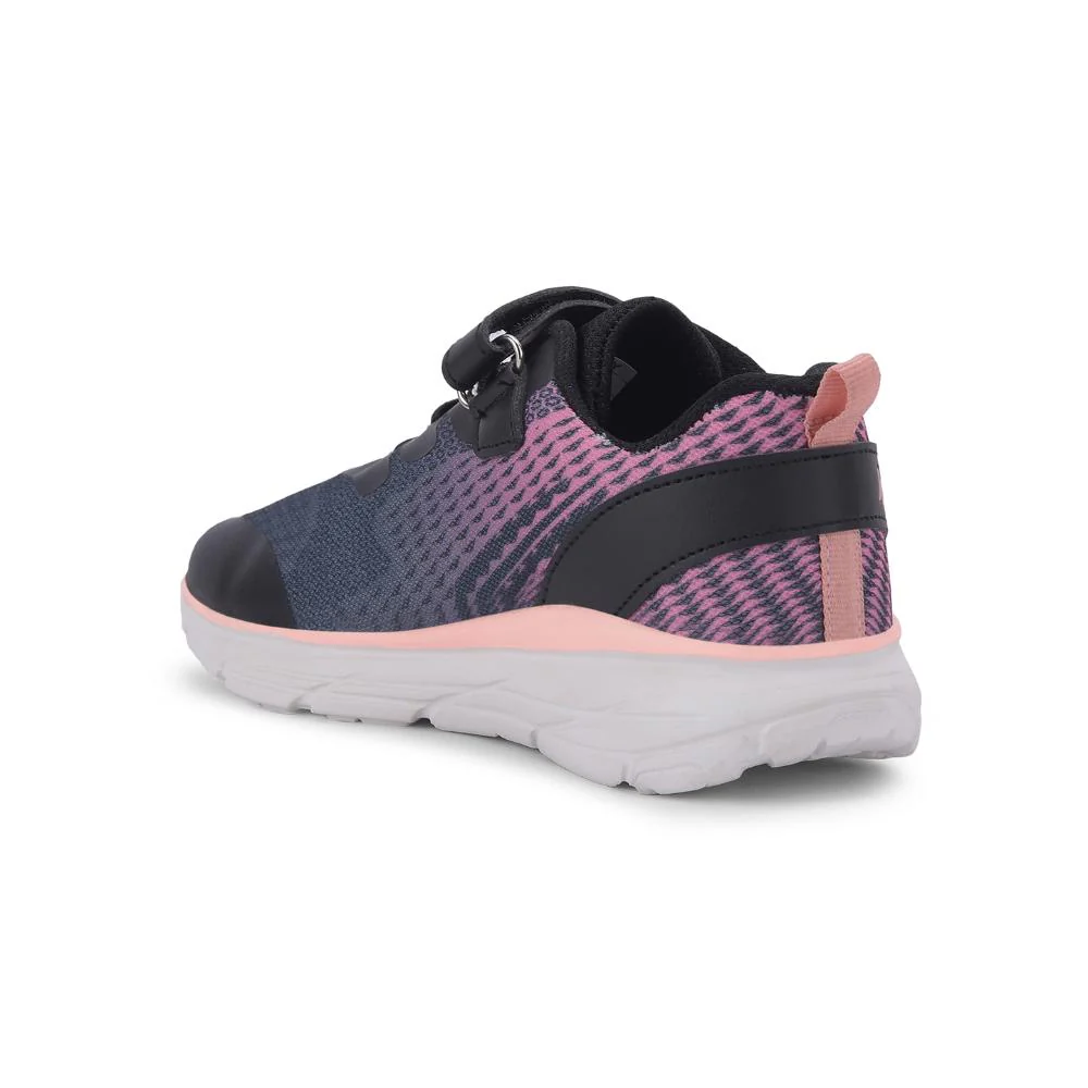 Leap7x Black Sports Non Lacing Walking Shoes For Kids KIMSER-E By Liberty - Image 3