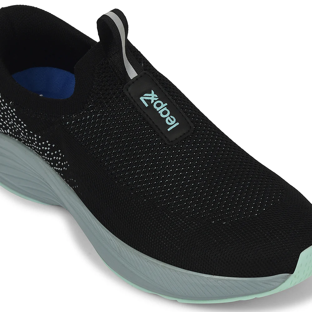 Leap7x Black Sports Non Lacing Walking Shoes For Men EAZYGO-252 By Liberty - Image 4