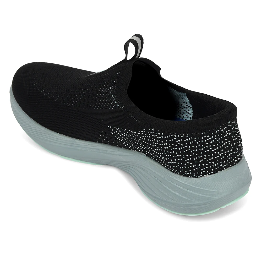 Leap7x Black Sports Non Lacing Walking Shoes For Men EAZYGO-252 By Liberty - Image 5
