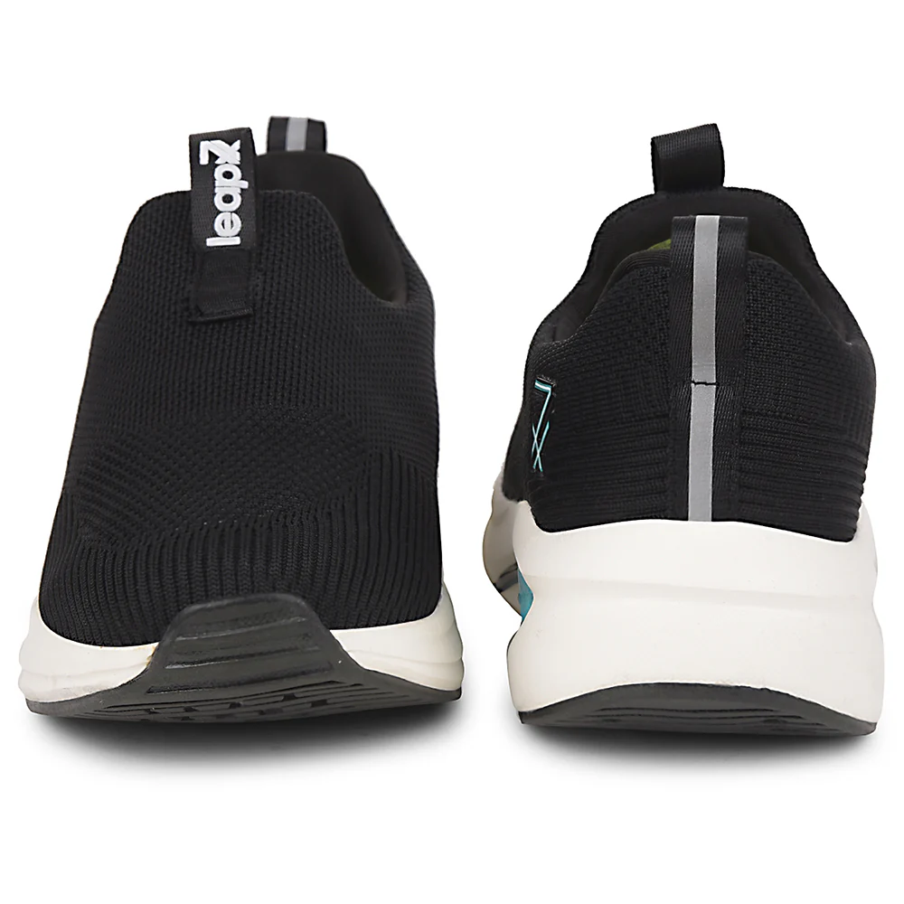 Leap7x Black Sports Non Lacing Walking Shoes For Men KAPSTER-2 By Liberty - Image 6
