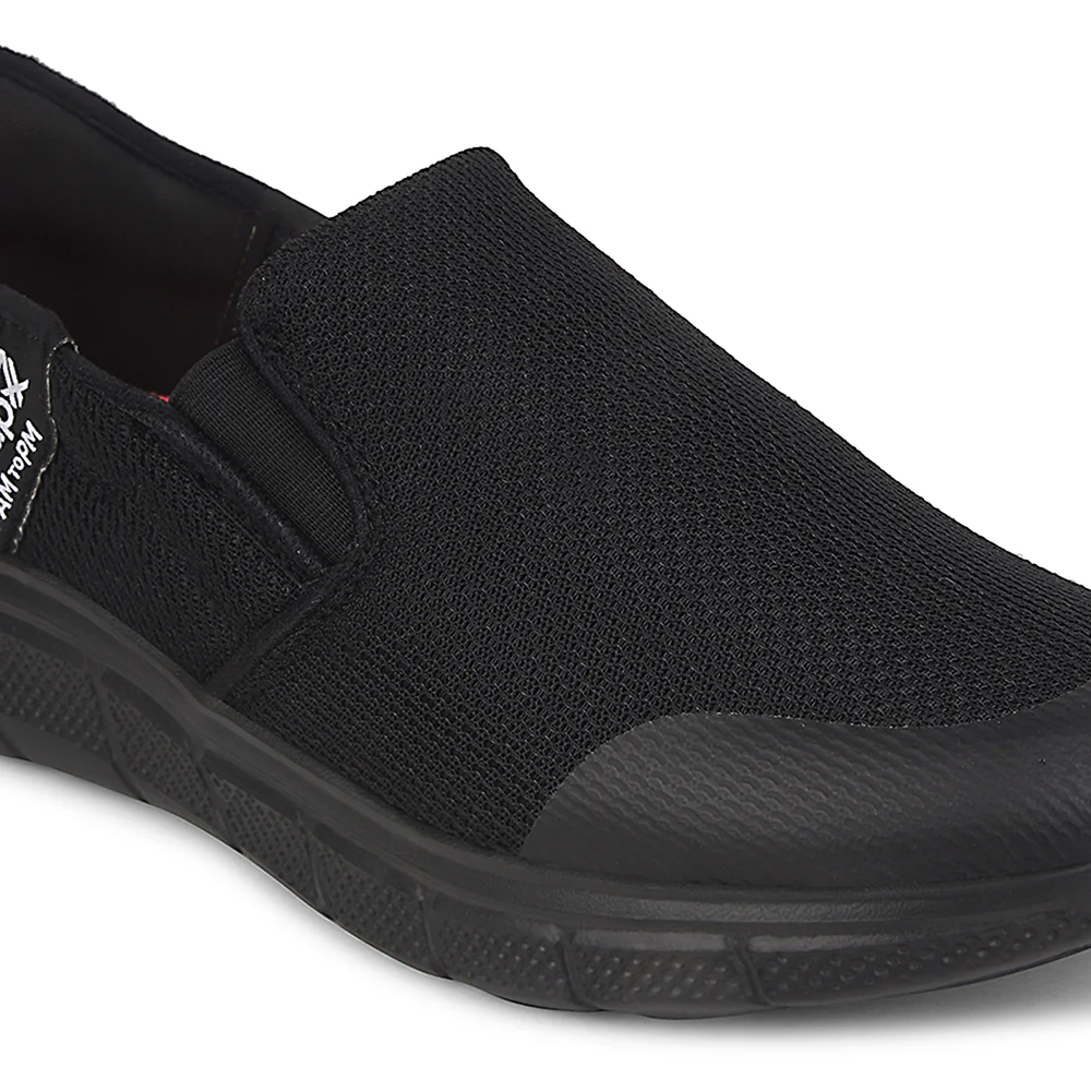 Leap7x Black Sports Non Lacing Walking Shoes For Women EZZAR-L1 By Liberty - Image 5